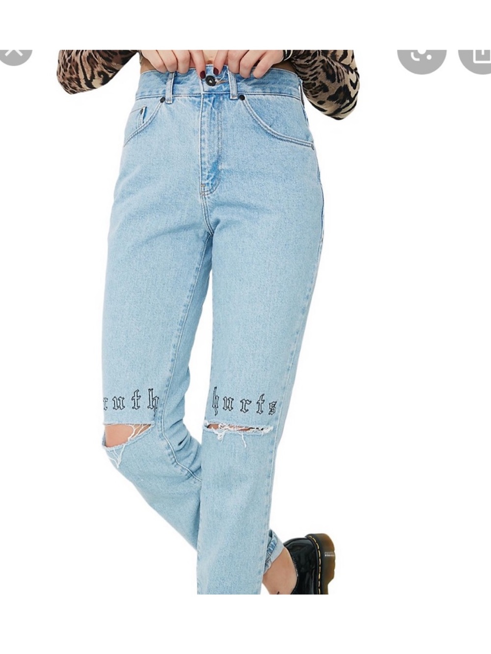 The Ragged Priest Denim Straight Leg Jeans Truth Hurts Light Wash Size 26 Blue